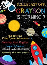 Space Birthday Invitation Outer Space Party Invite Astronaut Etsy Space Invitation Space Birthday Space Birthday Invitation