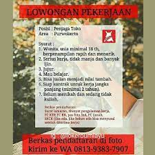 Informasi lowongan kerja bogor terbaru dan terlengkap. Lowongan Kerja Jogja Penjaga Toko Lokerkarta Com