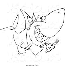 Vector Of A Cartoon Hungry Shark Coloring Page Outline By Ron Shark Coloring Pages Coloring Pages Shark Drawing