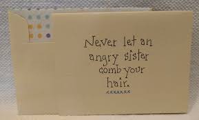 Handwritten Birthday Letter For Sister Angry Sister Card Sister Card Sister Comb Hair Card Hair Etsy Sister Birthday Quotes Birthday Greetings For Boyfriend Birthday Humor