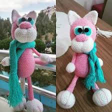 Leithygurumi Atkili Pembe Kedi Amigurumi Pink Cat Kanaviceler Kedi Amigurumi