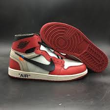Air Jordan 1 Retro High Og White Black Varsity Red Off White X Air Jordan 1 Retro High Og The Ten White Black Varsity Red Jordan 1 Retro High Air Jordans Off White Shoes