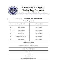 Unimas is malaysia's eighth university, established just after the declaration of vision 2020. C Inn Assignment Docx University College Of Technology Sarawak Lot 868 Persiaran Brooke 96000 Sibu Sarawak Malaysia Ucs 3212 Creativity And Course Hero