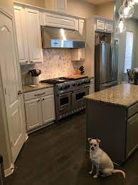 Bm Edgecomb Gray Walls Bm Squirrel Tail Island Sw Alabaster Cabinets Kitchen Kitchen Cabinets Grey Walls