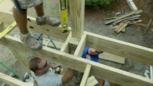To help prevent rotting, this deck will have wooden posts attached to concrete footers above ground. Deck Build How To Guardrail Posts Fine Homebuilding