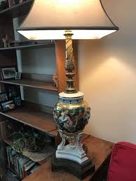 Capodimonte Lamp 3ft Tall No Shade Cherubs Brass Porcelain 1950 S One Of A Kind Italian Capodimonte Italy Table Decorative Table Lamps Painting Lamps