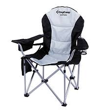Kingcamp Deluxe Steel Arm Chair 350lbs Heavyduty Construction Super Comfort Leisure Chair With Head Pillow Contin Camping Chair Camping Chairs Leisure Chair