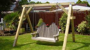 Introduction Plans And Individual Pieces Introduction Scroll Down For Plans The Footprint Ground Ar Swing Set Diy Diy Porch Swing Plans Porch Swing Frame