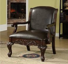 Rustic Accent Chair Oversized Large Armchair For Men Women Comfy Wood Frame Seat Coppergrove Contemporary Accent Chairs Furniture Of America Furniture