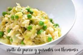 Risotto De Puerros Y Guisantes Con Thermomix Recetas Para Thermomix Receta En 2020 Risotto Comida Etnica Puerro