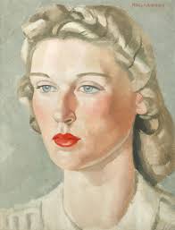 Bonhams : Harold Williamson (British, 1898-1972) Portrait of a girl in a  red cardigan (To be sold with an oil