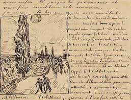 Road With Men Walking Carriage Cypress Star And Crescent Moon Vincent Van Gogh Vincent Van Gogh Van Gogh Art Gogh