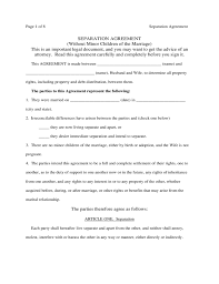 Nov 07, 2019 · child rights are human rights that also recognize the special needs for care and protection of minors — generally defined as anyone younger than 18. Separation Agreement Without Minor Children Of The Marriage Free Download