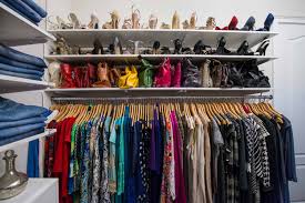 Organize clothes in closet by color. How To Happily Share A Closet With Your Partner Blog Organized Living Storage Ideas