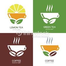 Set Of Vector Green Tea And Hot Coffee Flat Logo Icons Abstract Tea Logo Coffee Logo Coffee Icon