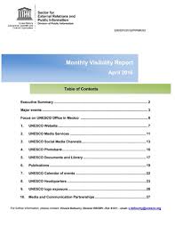 Monthly Visibility Report April 2016 Unesco Digital Library