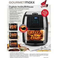 Gourmetmaxx Heissluft Fritteuse Digital 9 In 1 Online Kaufen Netto Gourmetmaxx Fritteuse Brotchen Aufbacken
