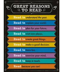 Great Reasons To Read Chart Grade 1 8 Reading Bulletin