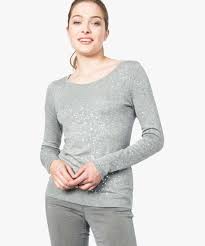 Réservez et essayez en moins de 2h en magasin ! Gemo Vetements Pull Femme En Maille Fine Extensible A Motifs Brillants Gris Pulls Femme Gemo