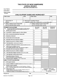 bill of sale form new hampshire child support guidelines