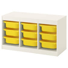 Trofast تشكيلة تخزين أبيض أصفر Ikea
