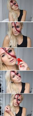 Halloween Tutorial Halbes Gesicht Gesicht Gesicht Schminken Halloween Ideen
