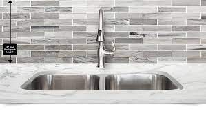 I'm in love with the current mirrored backsplash ideas! Modern White Gray Subway Marble Backsplash Tile Marble Backsplash Kitchen Tile Backsplash Kitchen Tiles Backsplash
