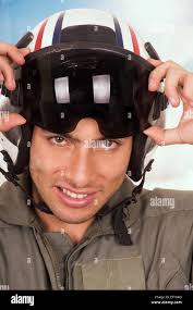 Pilot wearing helmet hi-res stock photography and images