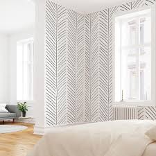 Black And White Geometric Wallpaper Bedroom Black And White Geometric Wallpaper Pre Pasted Wallpaper Etsy In 2020 Geometric Wallpaper Modern Interior Wallpaper Bedroom