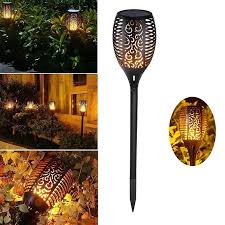 Shop 2pc 33led Solar Light Dancing Flame Light Waterproof Outdoor Decor Solar Garden Light Decoration Lighting Patio Deck Garden Yard Overstock 28255400