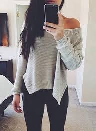 Women S Off Shoulder Sweater Asymmetrical Hemline Gray