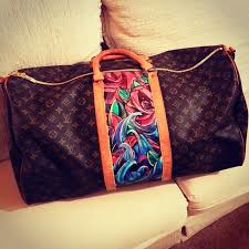 Handpaintedbylano Lv Monogram Canvas Keepall Trendy Travel Bags Louis Vuitton Vuitton
