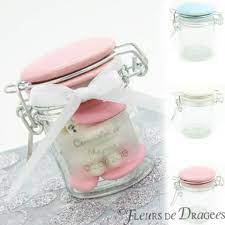 Bocaux Dragees Verre Couvercle Ceramique Fleurs De Dragees Dragees Contenant Dragees Bapteme Fille Bocaux