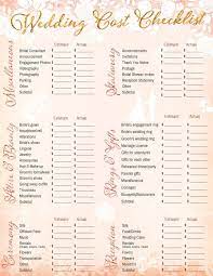 Free Printable Wedding Cost Checklist Wedding Cost Checklist Wedding Checklist Budget Wedding Planning Printables
