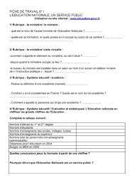 Vous avez vécu en france, travaillé dans un pays francophone ou simplement étudié le français à l'école ? Fiche De Travail 6a L Education Nationale Un Service Public Histoire