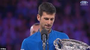 Новак джокович | novak djokovic. Novak Djokovic Chokes Up While Dedicating Australian Open Win To His Family Daily Mail Online