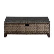 Bowery hill outdoor wicker storage coffee table in espresso. Oceanside Outdoor Coffee Table With Storage Gray Wicker Finch Target