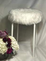Folding stool *see offer details. Faux Fur Vanity Stool White Fur White Stool Etsy Vanity Stool White Faux Fur Vanity Chair