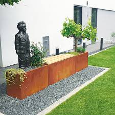 Palatino Exlusive Line Pflanzgefass Lotte 80 X 40 X 50 Cm Cortenstahl Rotbraun Stelen Garten Pflanzen Pflanzgefasse