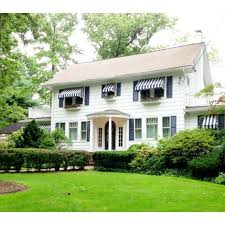 Black And White Striped Window Awnings Pin By Katrina Humphrey On Mt Eliza Pinterest House Exterior House Awnings Colonial House Exteriors