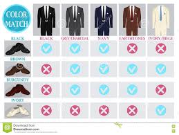 Color Mix Match Guide For Shoes And Suit Stock Vector