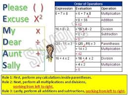 Orders Of Operations Anchor Chart Worksheets Teaching