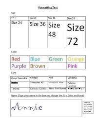 These kindergarten english and math for kindergarten resources are just scratching the surface of our other resources for your kindergartner! Formatting Font Size Color Style Teaching Computers Computer Lab Lessons Microsoft Word Lessons