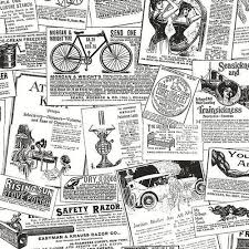 Black And White Vintage Wallpaper Wallpaper Sample Black White Nostalgic Vintage Ads Newspaper Wallpaper Black And White Wallpaper Print Wallpaper
