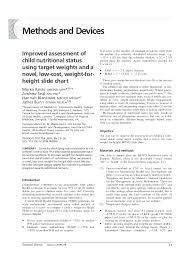 Pdf Improved Assessment Of Child Nutritional Status Using