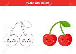 The original format for whitepages was a p. Trace And Color Cute Kawaii Cherries Educational Printable Game For Kids Coloring Page For Preschoolers Handwriting Practice For Children Royalty Free Cliparts Vectors And Stock Illustration Image 151922986
