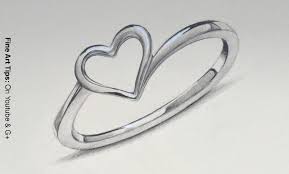 How To Draw A Silver Ring With A Heart Silver Rings Silver Drawings