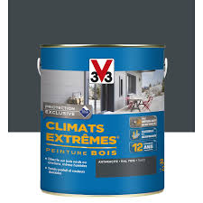 Peinture Bois Exterieur Climats Extremes V33 Anthracite Satine 2 5 L Peinture Bois Exterieur Peinture Sur Bois Gris Galet