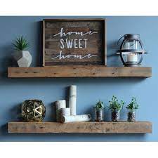 Williston Forge Bulah Reclaimed Barn Wood Floating Wall Shelf Size 3 H X 40 W X Reclaimed Wood Floating Shelves Wood Floating Shelves Reclaimed Wood Shelves