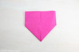 Take top left corner and fold it down to bottom right corner. Easy Heart Napkin Fold Instructions W Video Press Print Party